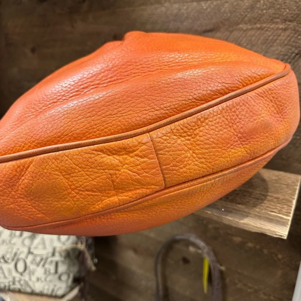 Dooney & Bourke Burnt Orange Pebbled Leather Shoulder Bag